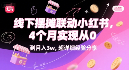 线下摆摊联动小红书，4 个月实现从 0 到月入3w，超详细经验分享-68资源