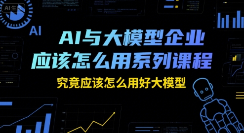 AI与大模型企业应该怎么用系列课程，究竟应该怎么用好大模型-68资源