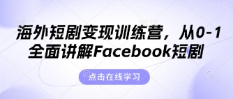 海外短剧变现训练营，从0-1全面讲解Facebook短剧-68资源