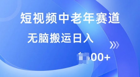短视频中老年赛道，操作简单，多平台收益，无脑搬运日入多张-68资源
