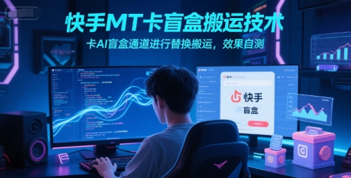 快手MT卡盲盒搬运技术，卡AI盲盒通道进行替换搬运，效果自测-68资源