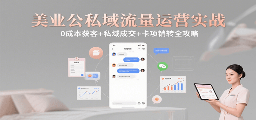 美业公私域流量运营实战：0成本获客+私域成交+卡项销转全攻略-68资源