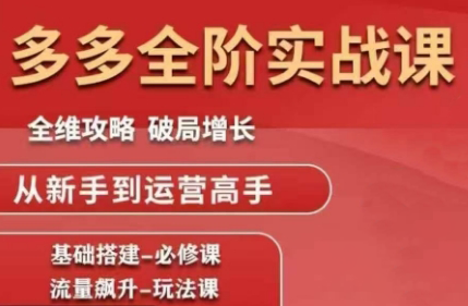 大炮·拼多多全阶实战课程(更新10月)-68资源