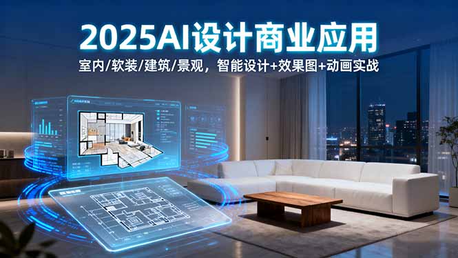 2025AI设计商业应用：室内/软装/建筑/景观，智能设计+效果图+动画实战-68资源