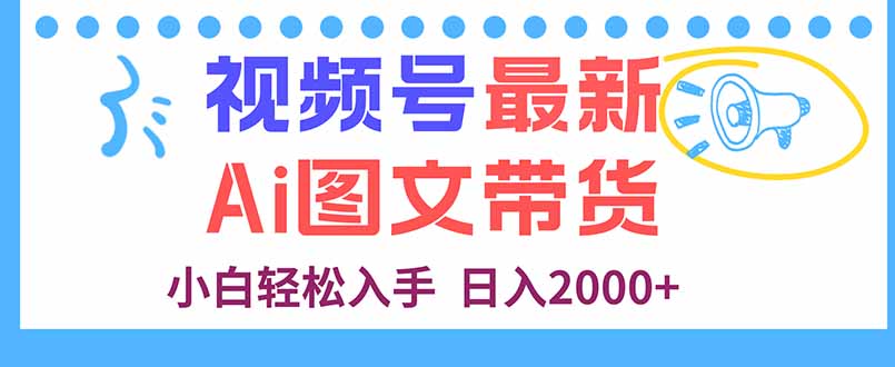 视频号最新AI图文带货，每天几分钟，小白轻松入手，日入2000+-68资源