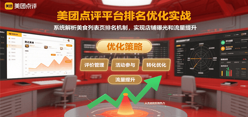 美团点评平台排名优化实战，系统解析美食列表页排名机制，实现店铺曝光和流量提升-68资源