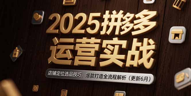 2025拼多多运营实战：店铺定位选品技巧，爆款打造全流程解析(更新6月-68资源