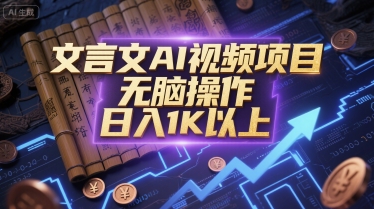 文言文AI视频项目，无脑操作，日入1K以上-68资源