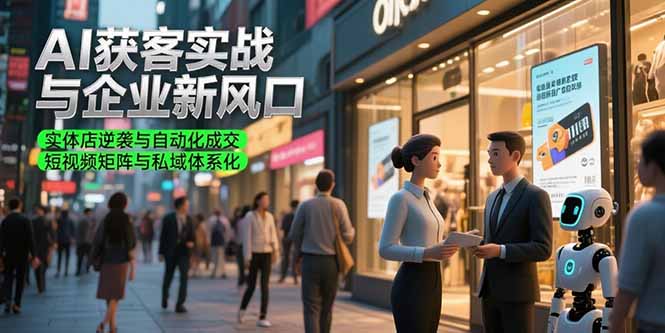AI获客实战与企业新风口，实体店逆袭与自动化成交 短视频矩阵与私域体系化-68资源