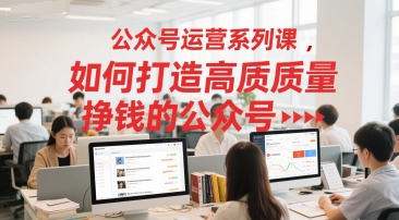 公众号运营系列课，如何打造高质量挣钱的公众号-68资源