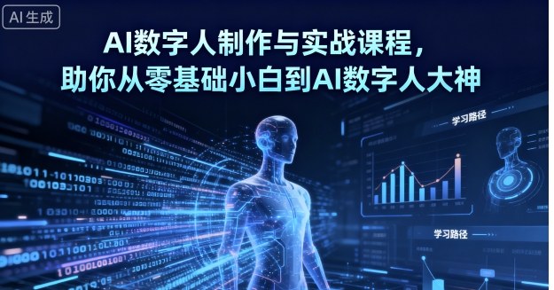 AI数字人制作与实战课程，助你从零基础小白到AI数字人大神-68资源