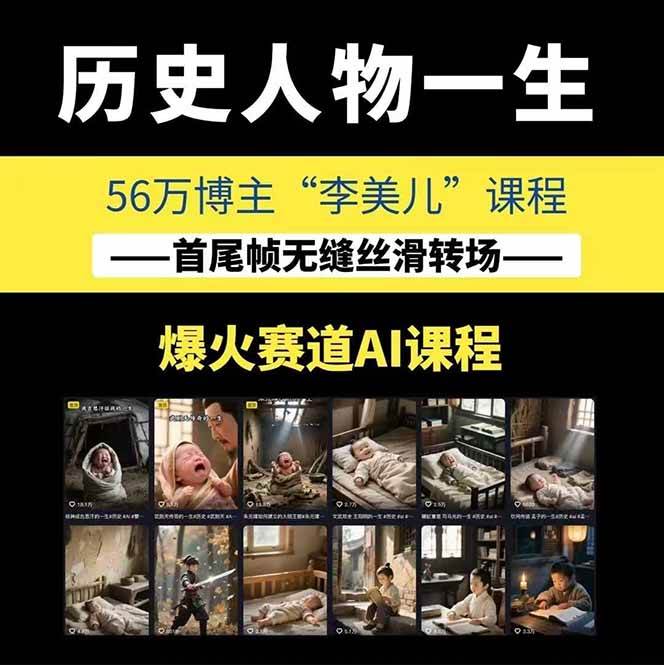 图片[1]-AI历史人物短视频创作，含IP打造、首尾帧无缝转场、智能体视频制作等核心教学内容-68资源