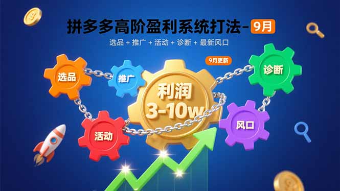 拼多多高阶盈利系统打法-9月：选品+推广+活动+诊断+最新风口，月利润3-10w-68资源