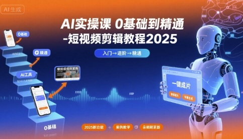 AI实操课0基础到精通-短视频剪辑教程2025-68资源