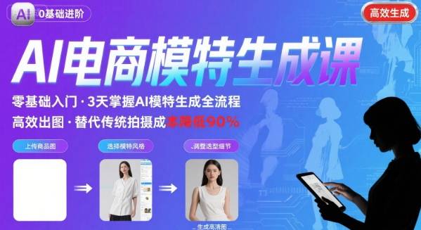 AI模特进阶课程，0基础高效生成逼真电商模特图-68资源