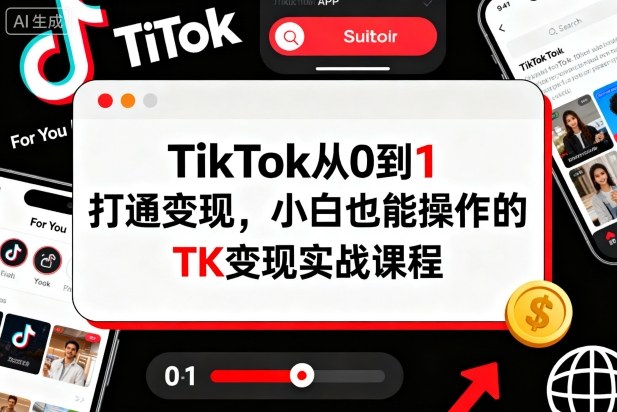 TikTok从0到1打通变现，小白也能操作的TK变现实战课程-68资源
