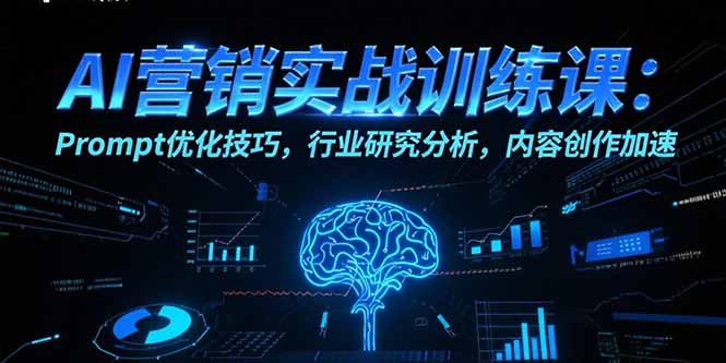 AI营销实战训练课：Prompt优化技巧，行业研究分析，内容创作加速-68资源