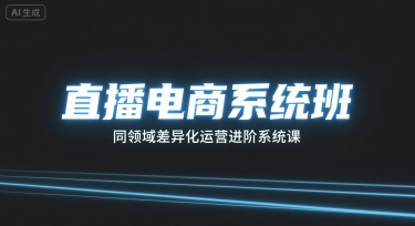 直播电商系统班，同领域差异化运营进阶系统课-68资源
