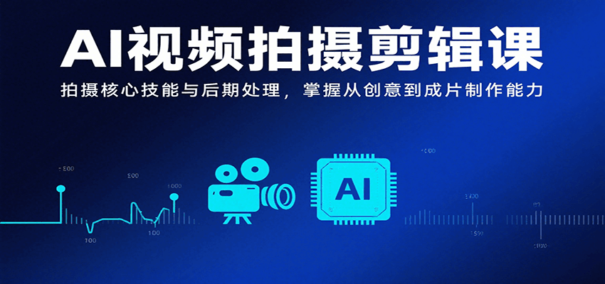 AI视频拍摄剪辑课，拍摄核心技能与后期处理，掌握从创意到成片制作能力-68资源
