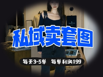 私域卖套图每天3-5单，每单利润99-68资源
