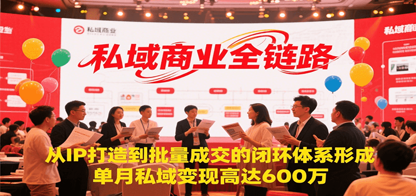 私域商业全链路，从IP打造到批量成交的闭环体系形成，单月私域变现600万-68资源