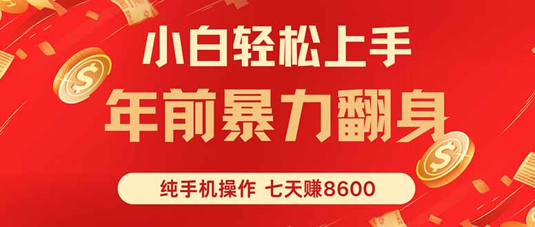 七天狂赚8600，小白纯手机操作，日入1000+-68资源