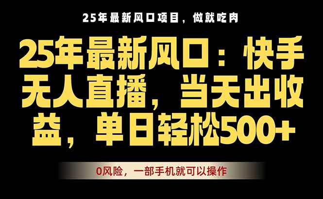 25年最新无人直播玩法，当天秒出单，一部手机就可操作-68资源