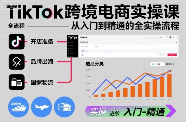TikTok跨境电商实操课，从入门到精通的全实操流程-68资源