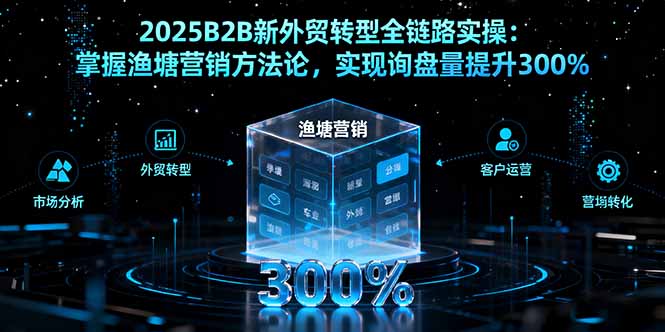 2025B2B新外贸转型全链路实操：掌握渔塘营销方法论，实现询盘量提升300%-68资源