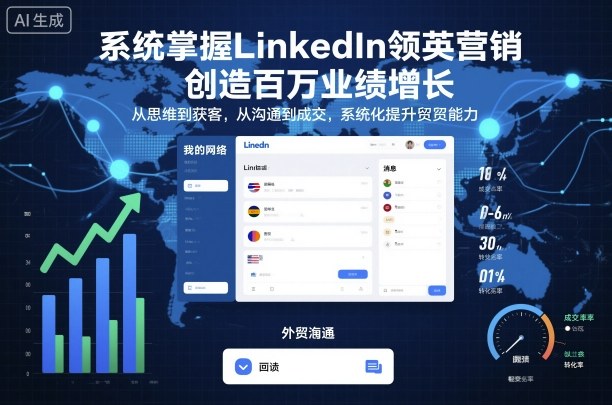 系统掌握LinkedIn领英营销，创造百万业绩增长，从思维到获客，从沟通到成交，系统化提升外贸能力-68资源