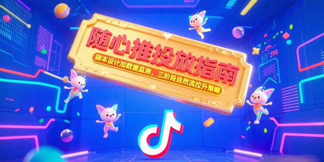 随心推投放指南，脚本设计加数据监测，三阶段自然流拉升策略-68资源