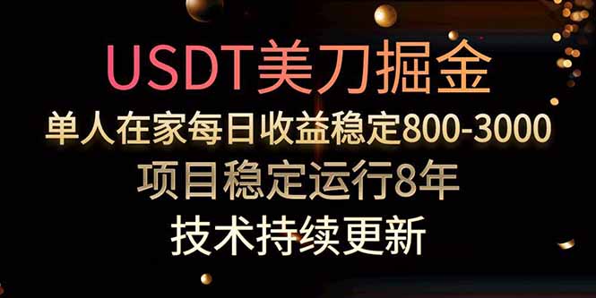 USDT美刀掘金，单人每日收益800-3000，稳定运行8年-68资源