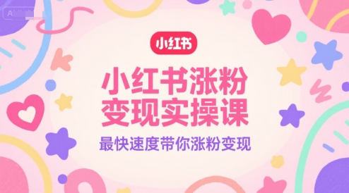 小红书涨粉变现实操课，最快速度带你涨粉变现-68资源