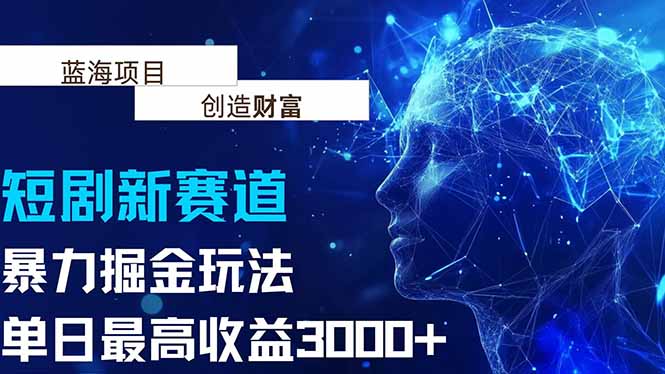 抖音新赛道，暴力掘金玩法，单日收益最高3000+-68资源