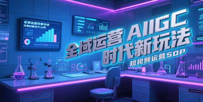 全域运营AIGC时代新玩法，文案封面设计公式，短视频运营SOP-68资源