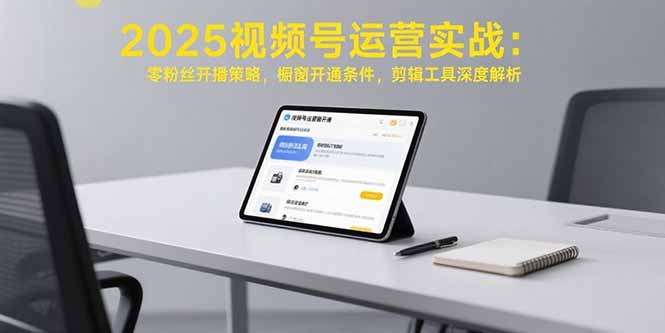 2025视频号运营实战：零粉丝开播策略，橱窗开通条件，剪辑工具深度解析-68资源