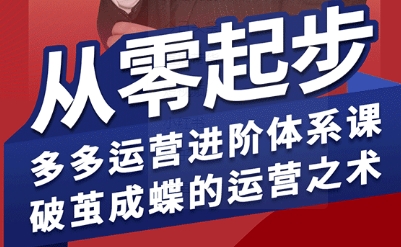 拼多多运营进阶系统课，从零起步，多多运营进阶体系课，破茧成蝶的运营之术-68资源