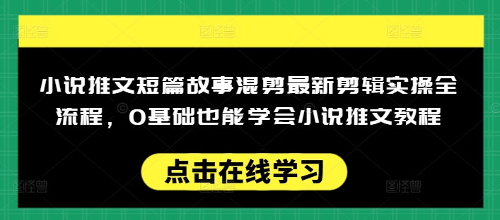 小说推文短篇故事混剪最新剪辑实操全流程，0基础也能学会小说推文教程，肯干多发日入多张-68资源