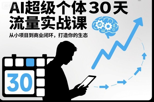 AI超级个体30天流量实战课，从小项目到商业闭环，打造你的生态-68资源