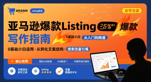 亚马逊爆款Listing写作方法，亚马逊0基础小白也能写爆款自带流量的Listing-68资源