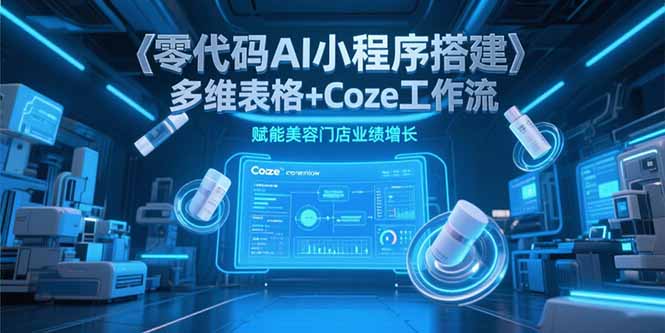 零代码AI小程序搭建，多维表格+Coze工作流，赋能美容门店业绩增长-68资源