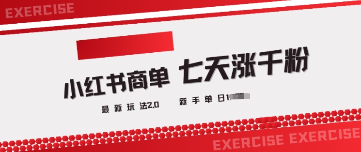 小红书商单2.0最新玩法，3天涨千粉单日变现多张-68资源
