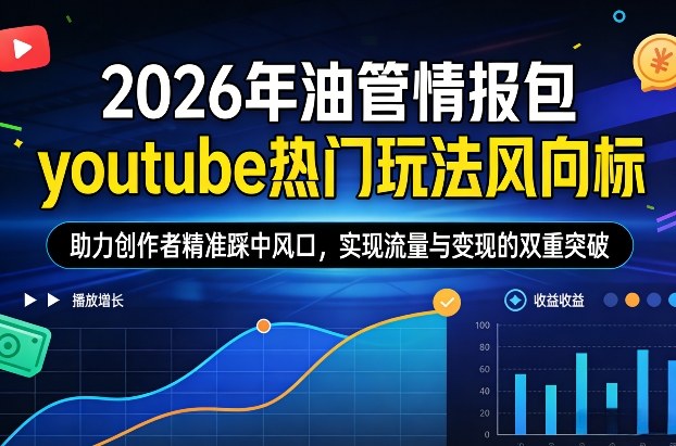 2026年油管情报包，youtube热门玩法风向标，助力创作者精准踩中风口，实现流量与变现的双重突破(更新0330)-68资源