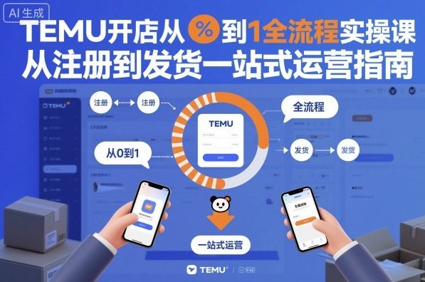 TEMU开店从0到1全流程实操课，从注册到发货一站式运营指南-68资源