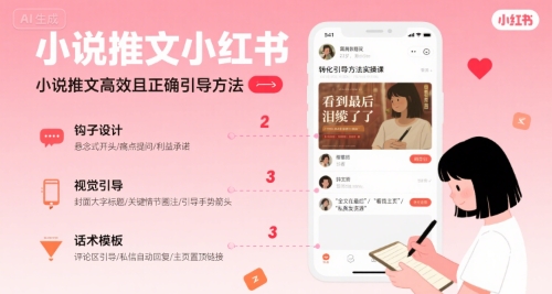 小说推文小红书高转化引导方法实操课，小说推文高效且正确引导方法-68资源