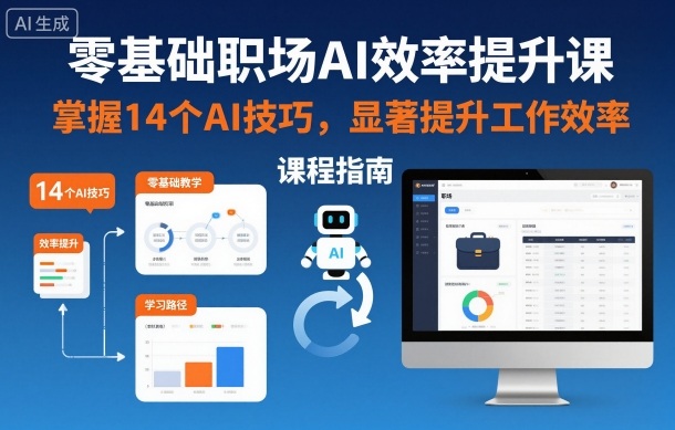 零基础职场AI效率提升课，掌握14个AI技巧，显著提升工作效率-68资源