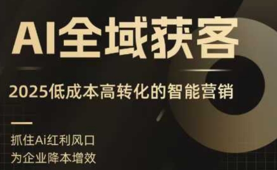 AI全域获客实训营，2025低成本高转化的智能营销，精准找客，高效营销-68资源