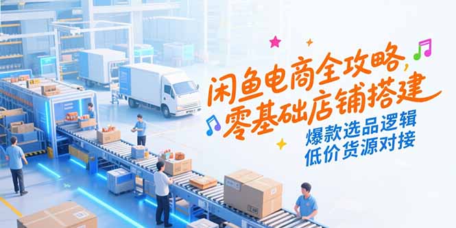 闲鱼电商全攻略，零基础店铺搭建，爆款选品逻辑，低价货源对接-68资源