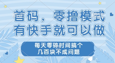 首码零撸项目，有快手就可以做，每天业务时间搞个几张不是问题【揭秘】-68资源