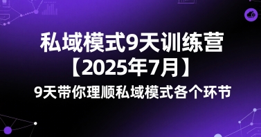 私域模式9天训练营【2025年7月】​9天带你理顺私域模式各个环节-68资源